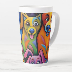 Wild farbenfrohe abstrakte Hunde Milchtasse