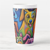 Wild farbenfrohe abstrakte Hunde Milchtasse (Vorderseite)