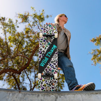 Wild farbenfrohe Leopard Print D-Markenbezeichnung Skateboard