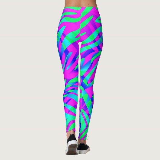 Wild farbenfrohe Zebra-Leggings Leggings (Rückseite)