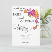 Wild farbige Blume Einladungskarte Einladung (Stehend Vorderseite)