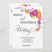 Wild farbige Blume Einladungskarte Einladung (Vorne/Hinten)