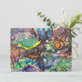 Wild farbiger Alkohol Tinte Abstrakt Art Blank Car Dankeskarte (Stehend Vorderseite)