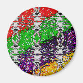 Wild farbiges Kaninchenmuster Magnet (Vorne)