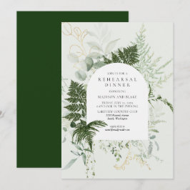 Wild Fern Greenerenwald Hochzeit Probe Dinner Einladung