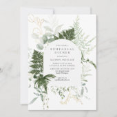 Wild Fern Greenerity White Wedding Probe Dinner Einladung (Vorderseite)