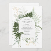 Wild Fern Greenerity White Wedding Probe Dinner Einladung (Vorne/Hinten)