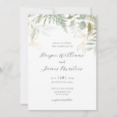 Wild Fern Greenery Wedding Einladung (Vorderseite)