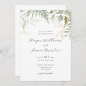 Wild Fern Greenery Wedding Einladung (Vorne/Hinten)
