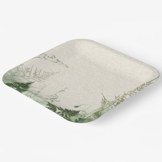 Wild Fern Paper Plate Pappteller (Gewinkelt)