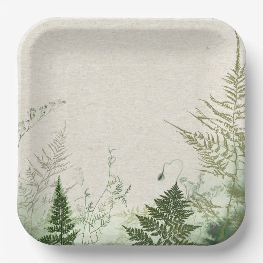 Wild Fern Paper Plate Pappteller (Vorderseite)