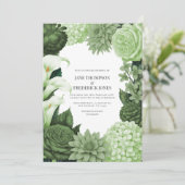 Wild Fern, Soft Moss & Pale Pistachio Wedding Einladung (Stehend Vorderseite)