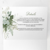 Wild Ferns Succulents Eukalyptus Greenerity Weddin Dreifach Gefaltete Einladung (Innen Erste Seite)
