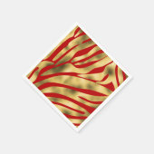 Wild Festive Red and Gold Zebra Serviette (Ecke)