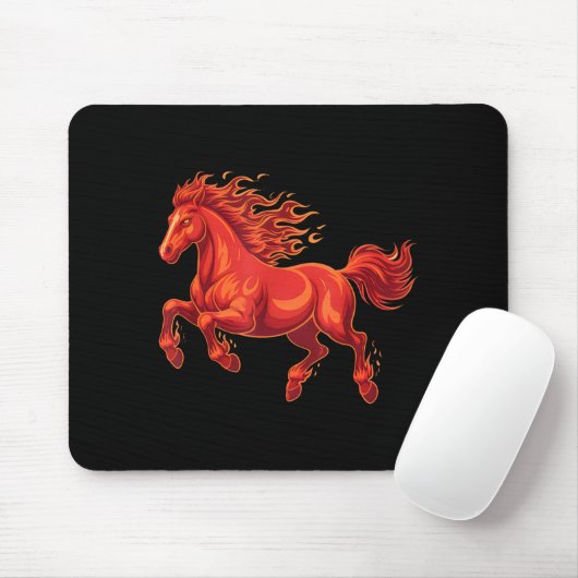 Wild Fire Horse Chinese Zodiac Sign Lunar New Year Mousepad (Mit Mouse)