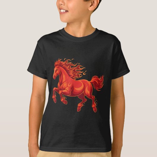 Wild Fire Horse Chinese Zodiac Sign Lunar New Year T-Shirt (Vorderseite)