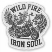Wild Fire Iron Soul Wolf Phoenix Aufkleber (Vorderseite)