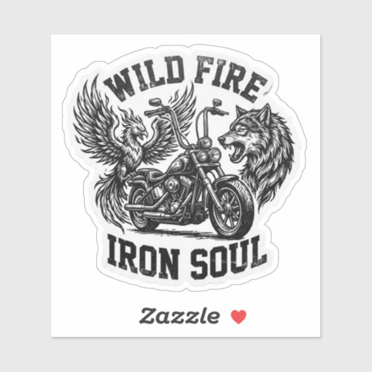 Wild Fire Iron Soul Wolf Phoenix Aufkleber (Blatt)