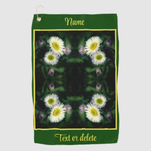 Wild Fleabane Daisy Blume Abstrakt Personalisiert Golfhandtuch