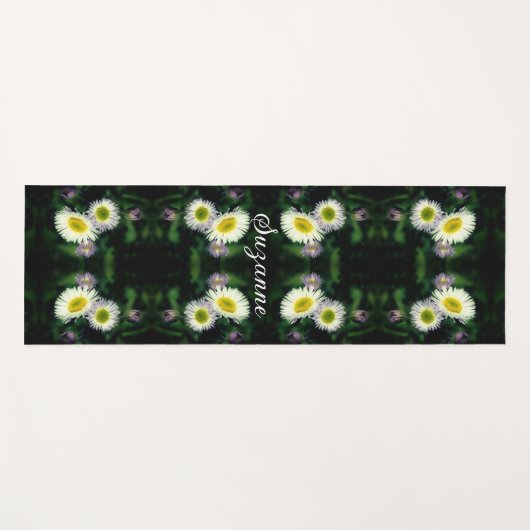 Wild Fleabane Daisy Blume Abstrakt Personalisiert Yogamatte (Vorderseite (Horizontal))