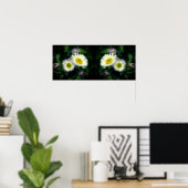 Wild Fleabane Daisy Blume Mirror Abstrakt Poster (Heimbüro)
