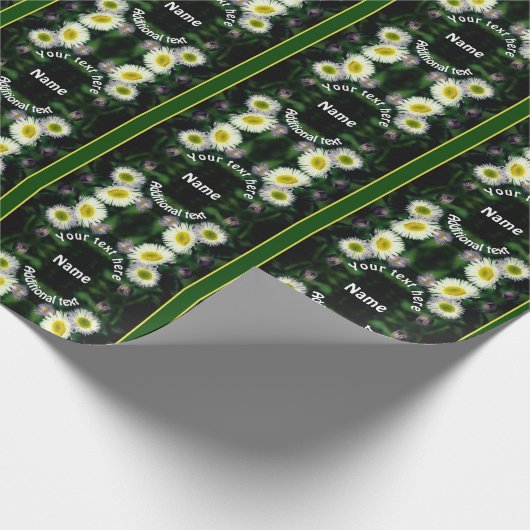 Wild Fleabane Daisy Blume Personalisiert Geschenkpapier (Ecke)