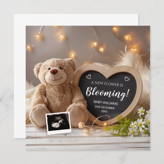 Wild Floral Baby Ankündigung Social Media (Vorne/Hinten)