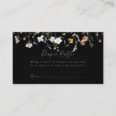 Wild floral Black Diaper Raffle Ticket Begleitkarte (Vorderseite)