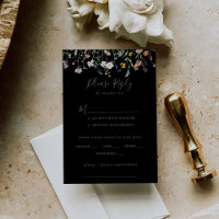 Wild floral Black Wedding Menü UAWG