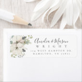 Wild Floral Blooms Elegant Script Return Address  (Insitu)