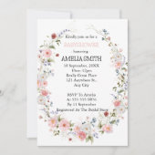 Wild Floral Bouquet Babydusche Einladung (Vorderseite)