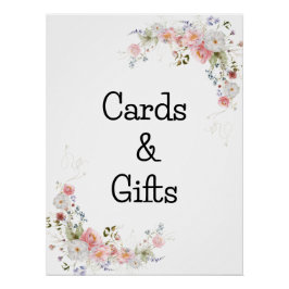 Wild Floral Bouquet Babydusche Poster