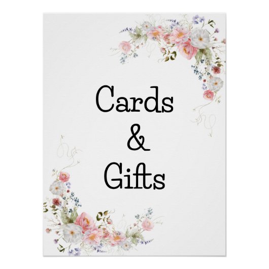 Wild Floral Bouquet Babydusche Poster (Vorderseite)