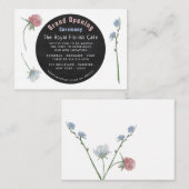 Wild floral Chalkboard Grand Opening Ceremony Card Begleitkarte (Vorne/Hinten)