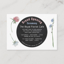 Wild floral Chalkboard Grand Opening Ceremony Card Begleitkarte