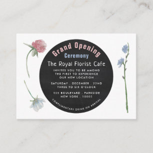 Wild floral Chalkboard Grand Opening Ceremony Card Begleitkarte