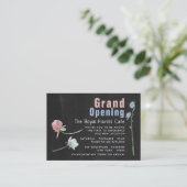Wild floral Chalkboard Grand Opening Ceremony Card Begleitkarte (Stehend Vorderseite)