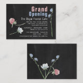 Wild floral Chalkboard Grand Opening Ceremony Card Begleitkarte (Vorne/Hinten)