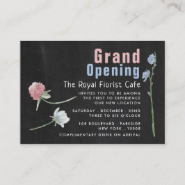 Wild floral Chalkboard Grand Opening Ceremony Card Begleitkarte