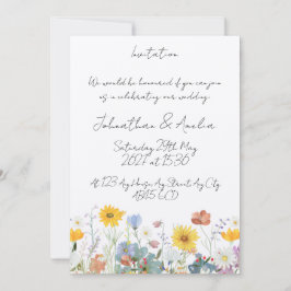 Wild floral Customisable Wedding Invitation Einladung