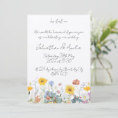Wild floral Customisable Wedding Invitation  Einladung (Stehend Vorderseite)