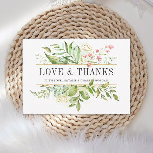Wild floral Green Foliage Wedding Vielen Dank Dankeskarte