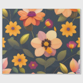 Wild floral Pattern Geschenkpapier (Flach)