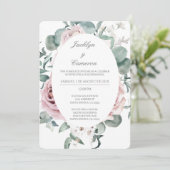 Wild floral Spanish Wedding Einladung (Stehend Vorderseite)