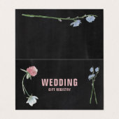 Wild florale Chalkboard & Foto Geschenkkarte Visitenkarten (Außenseite Aufgefaltet)