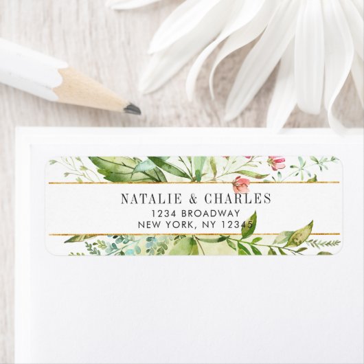 Wild florale Green Foliage Rücksendeadresse (Insitu)