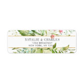 Wild florale Green Foliage Rücksendeadresse (Vorne)