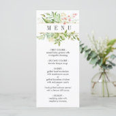 Wild florale Green Foliage Wedding Menu Menükarte (Stehend Vorderseite)