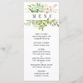 Wild florale Green Foliage Wedding Menu Menükarte (Vorderseite)