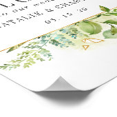 Wild florale Grünfolien Begrüßungszeichen Poster (Ecke)